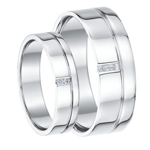 Diamond Palladium Wedding Rings