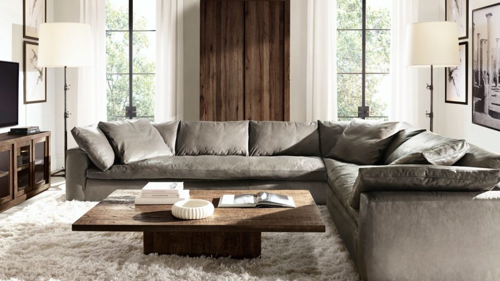 brown leather couch New York